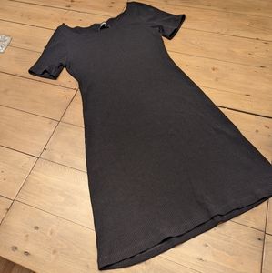 Reformation Mini Dress Small Black Ribbed Bodycon Dress